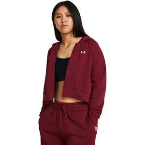 Under Armour Women's Rival Fleece Cropped Full Zip Hoodie Soft Lounge Jacket NEW